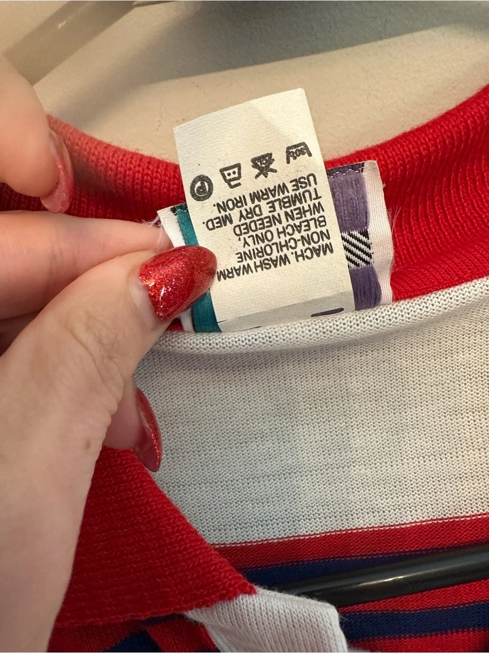 Vintage 80s/90s New Connections Red, Blue & Yellow Striped Polo Size XL